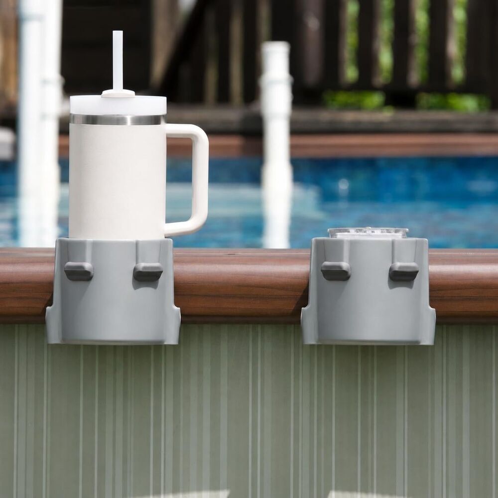 ND Premium Design Poolside Cup Holders - 2 Pack, Grey